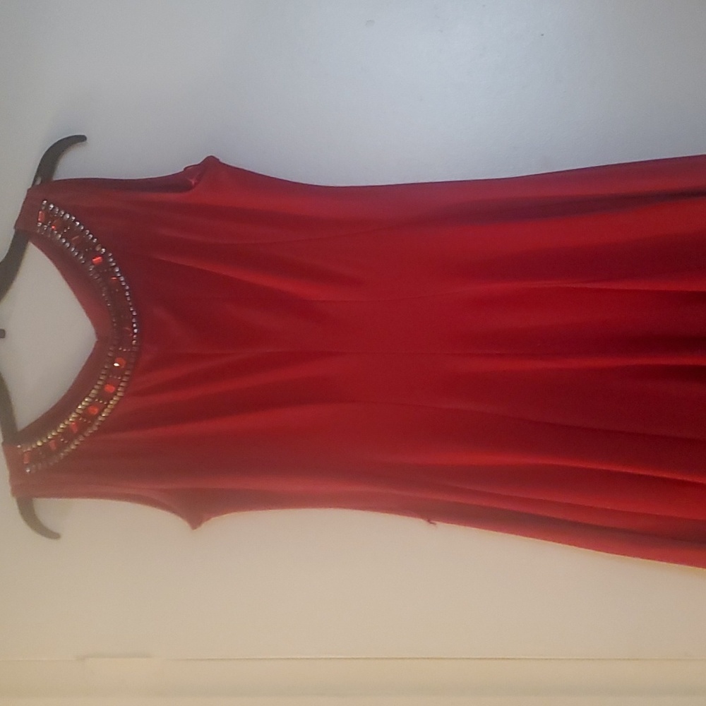 Woman's red formal dress